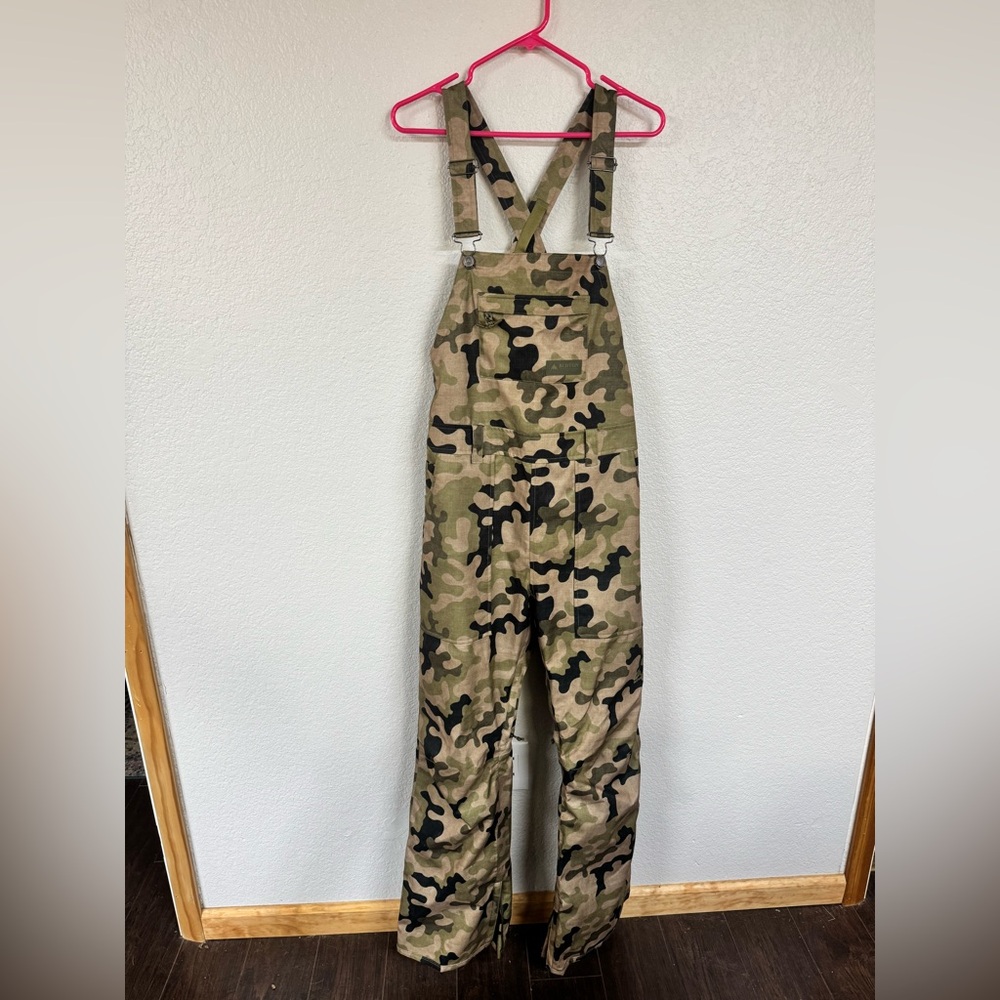 Burton Camo Bibs Snow Pants Ski Snowboard Women's Large
